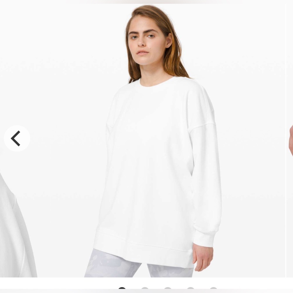 Lululemon Perfectly Oversized Crew White sweatshirt, Size 6 - Picture 2 of 8